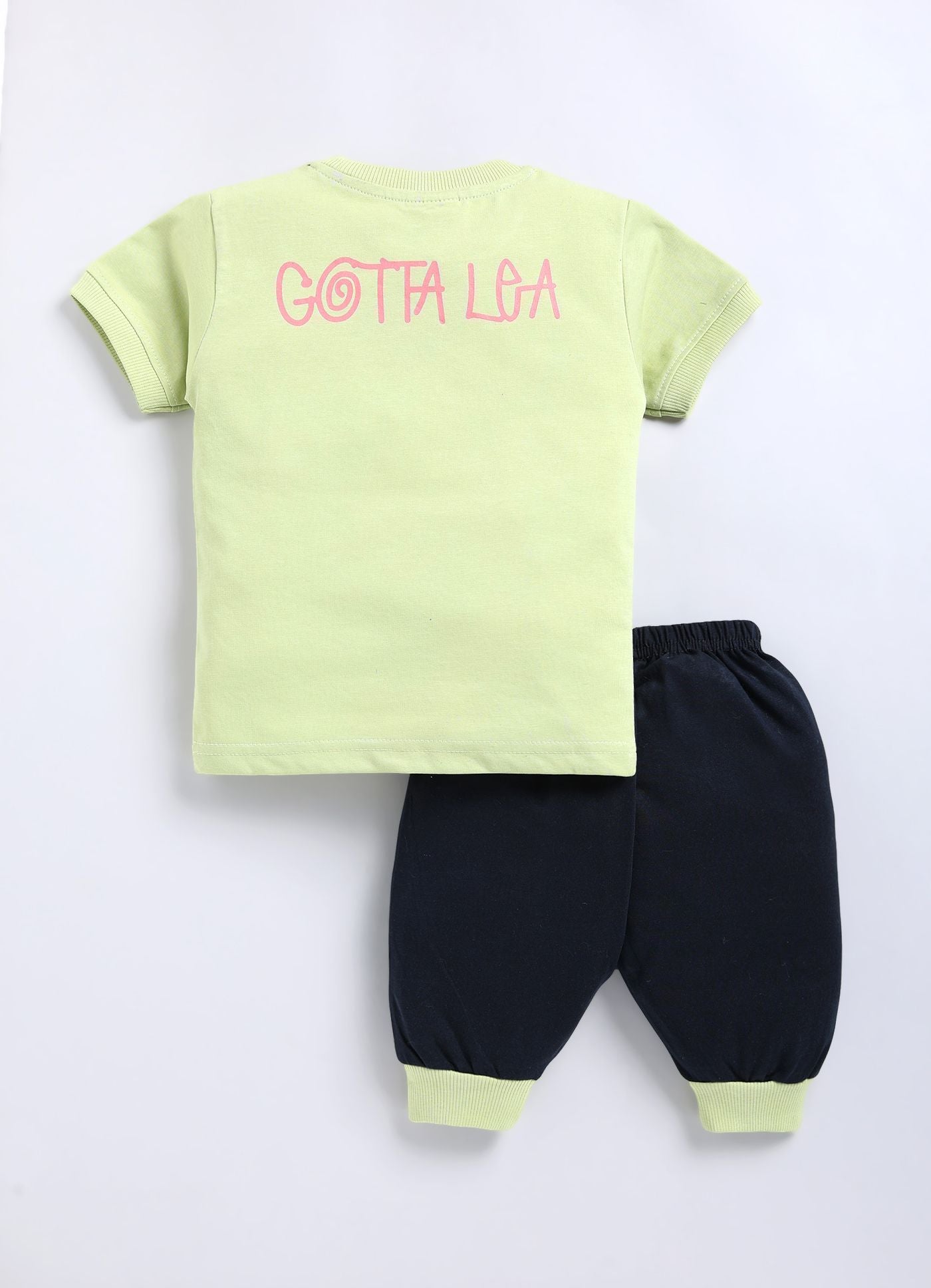 Mars Infiniti Boys & Girls Casual T-shirt Three Fourth Pant (Dark Blue, Light Yellow)