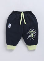 Mars Infiniti Boys & Girls Casual T-shirt Three Fourth Pant (Dark Blue, Light Yellow)