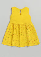 Mars Infiniti Baby Girls Midi/Knee Length Casual Dress (Yellow, Sleeveless)