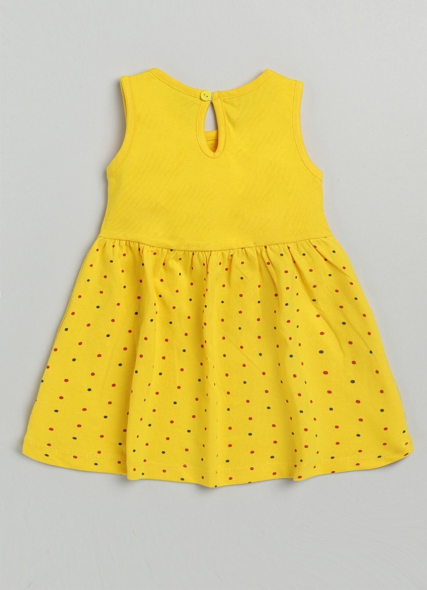 Mars Infiniti Baby Girls Midi/Knee Length Casual Dress (Yellow, Sleeveless)