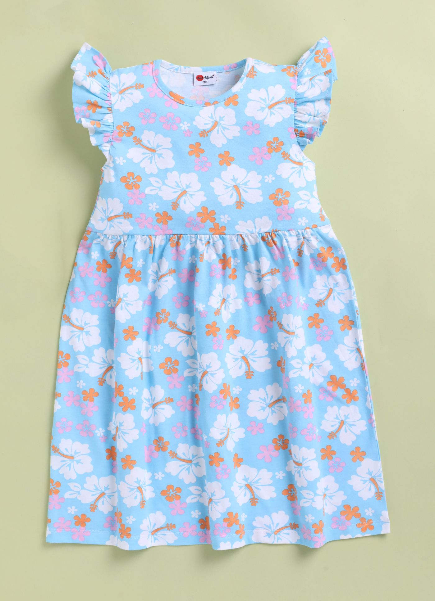 Mars Infiniti Girls Below Knee Casual Dress (Blue, Sleeveless)