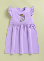 Mars Infiniti Girls Below Knee Casual Dress (Purple, Sleeveless)