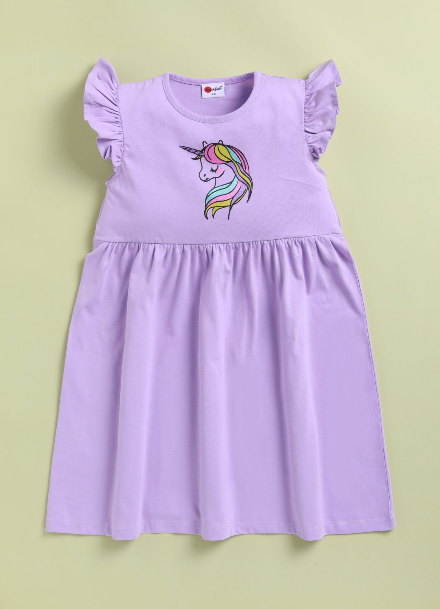 Mars Infiniti Girls Below Knee Casual Dress (Purple, Sleeveless)