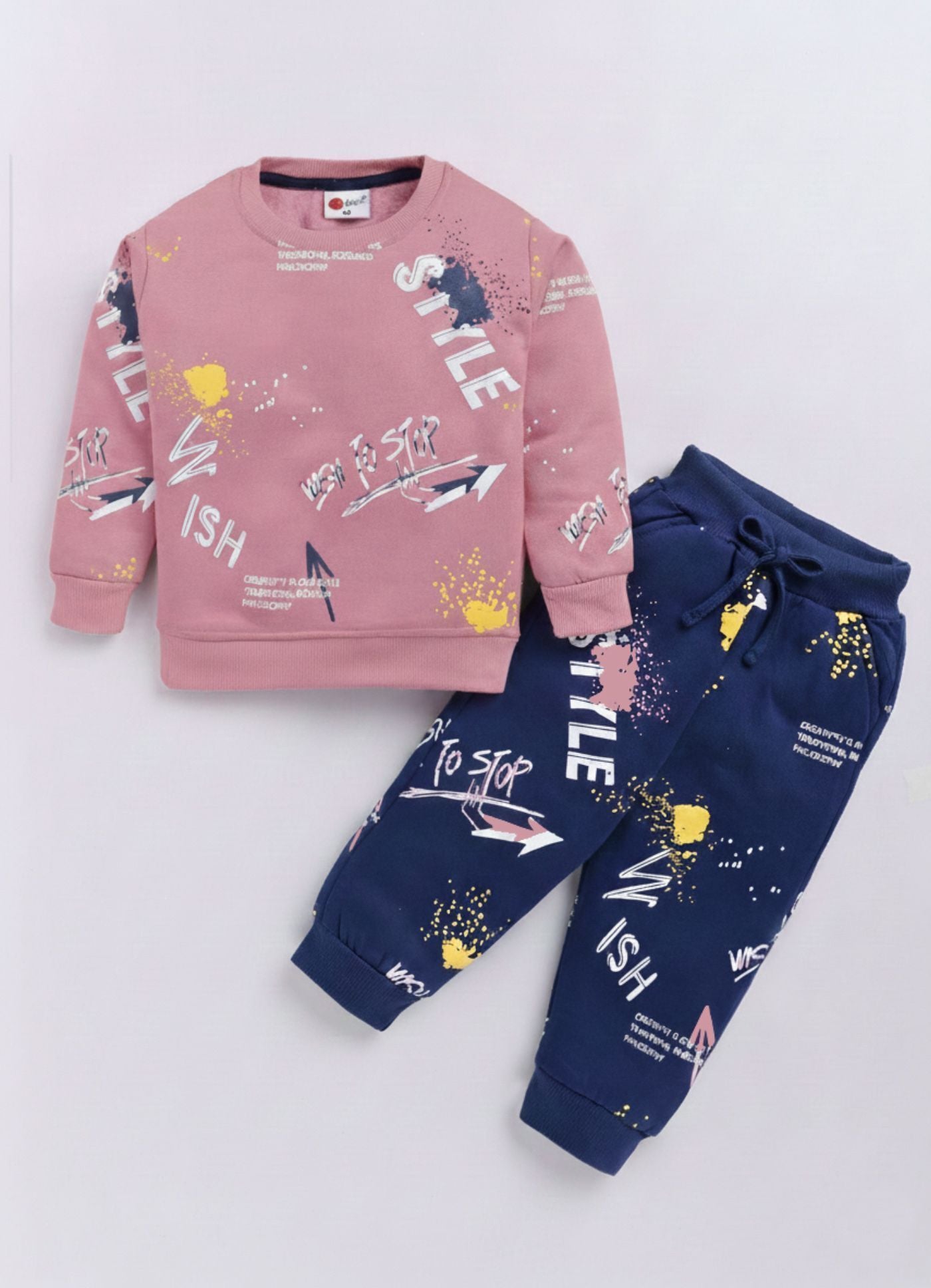 Mars Infiniti Boys & Girls Casual Sweatshirt Sweatpant (Pink, Deep Blue)