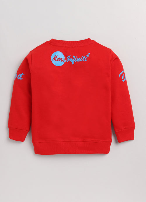 Mars Infiniti Full Sleeve Graphic Print Boys Sweatshirt, Rust