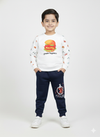Mars Infiniti Winter Full Sleeve Printed  Boys &Girls Sweatshirt (White)