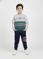Mars Infiniti Full Sleeve Printed Baby Boys & Baby Girls Sweatshirt (Light Grey)