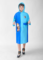 Mars Infiniti Graphic Print Boys and Girls Raincoat, Dual Shade Light Blue and Deep Blue, Pvc Plastic