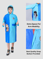 Mars Infiniti Graphic Print Boys and Girls Raincoat, Dual Shade Light Blue and Deep Blue, Pvc Plastic
