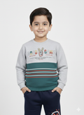 Mars Infiniti Full Sleeve Printed Baby Boys & Baby Girls Sweatshirt (Light Grey)