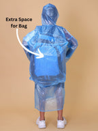 Mars Infiniti PVC Plastic Solid Color Girls Raincoat (Sky Blue)