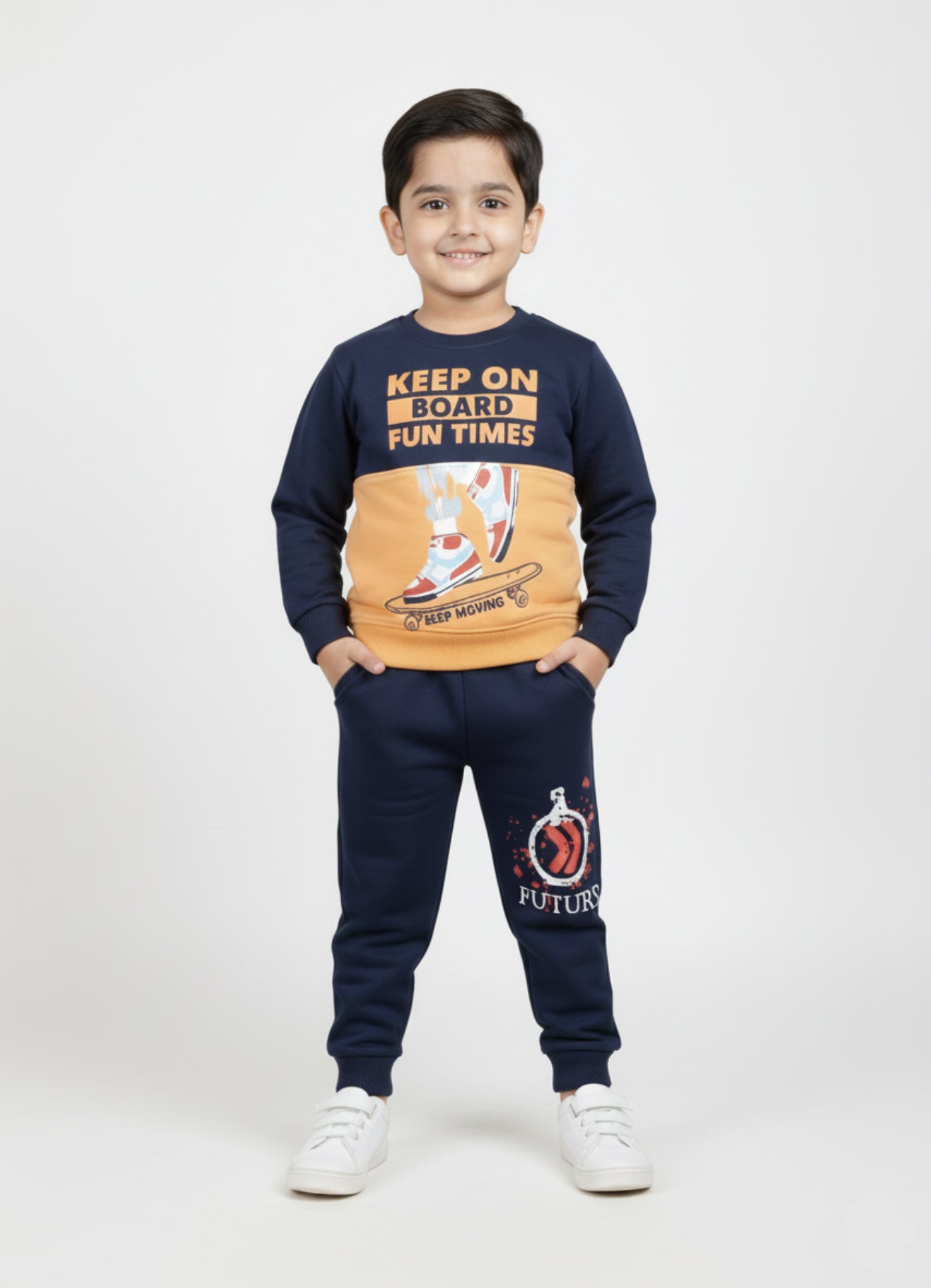 Mars Infiniti Full Sleeve Printed Boys & Girls Winter Sweatshirt (Deep Blue)