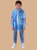 Mars Infiniti Graphic Print Unisex Raincoat set and Pant set, Sky Blue, pack of 1, PVC Plastic Raincoat