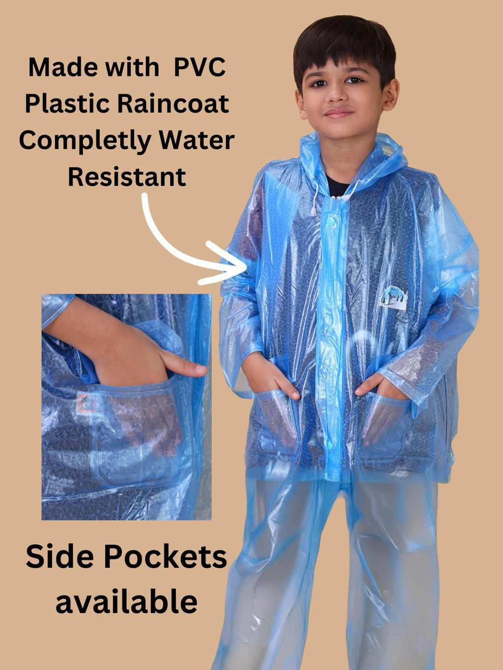 Mars Infiniti Graphic Print Unisex Raincoat set and Pant set, Sky Blue, pack of 1, PVC Plastic Raincoat