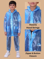 Mars Infiniti Graphic Print Unisex Raincoat set and Pant set, Sky Blue, pack of 1, PVC Plastic Raincoat