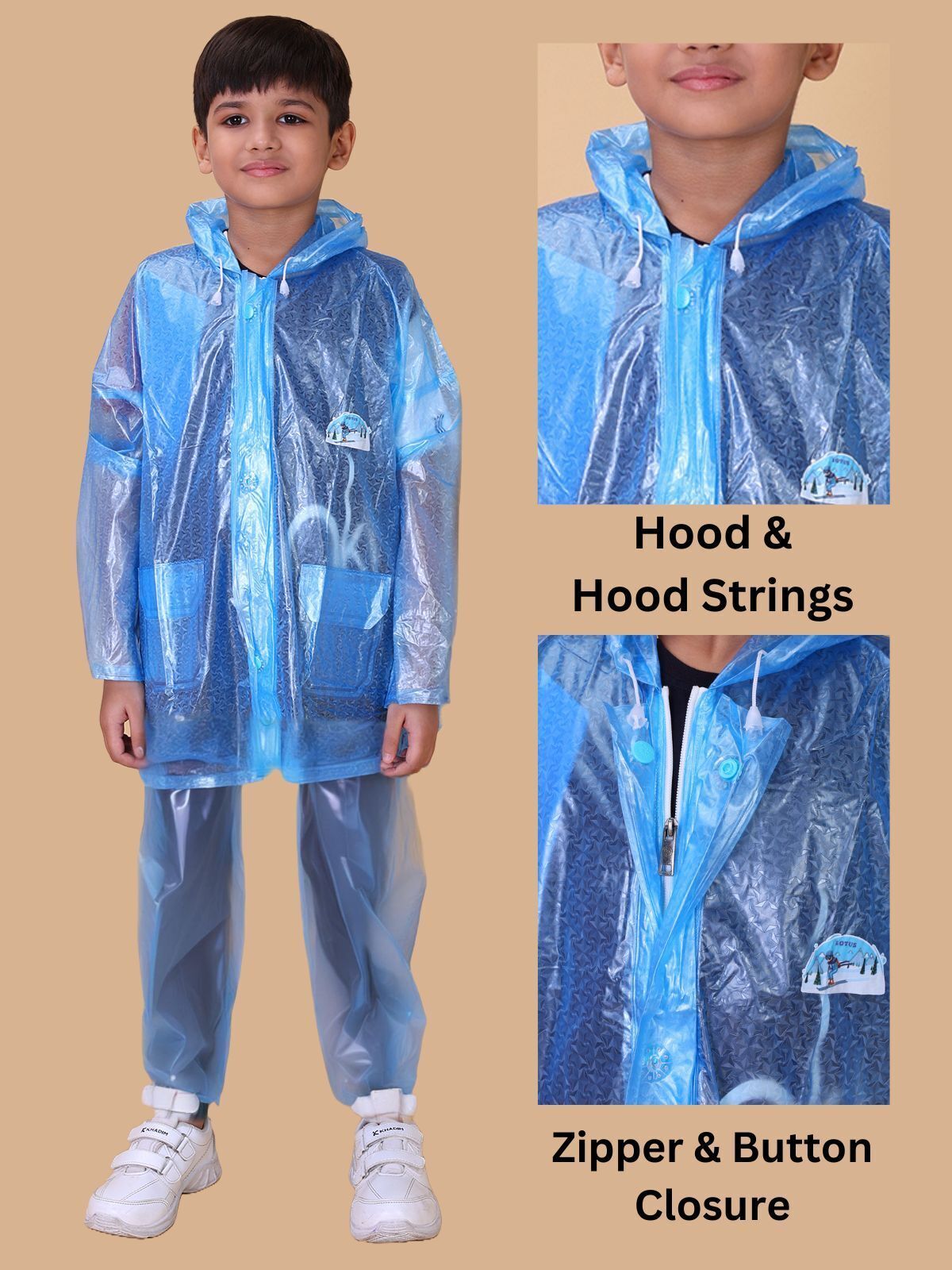 Mars Infiniti Graphic Print Unisex Raincoat set and Pant set, Sky Blue, pack of 1, PVC Plastic Raincoat