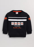 Mars Infiniti Full Sleeve Printed Baby Boys & Baby Girls Sweatshirt, Navy Blue