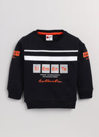 Mars Infiniti Full Sleeve Printed Baby Boys & Baby Girls Sweatshirt, Navy Blue