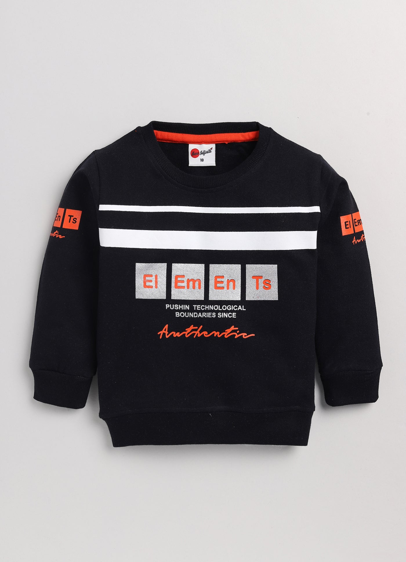 Mars Infiniti Full Sleeve Printed Baby Boys & Baby Girls Sweatshirt, Navy Blue
