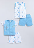 Mars Infiniti Baby Boys & Baby Girls Casual T-shirt Shorts (Sky blue, White)