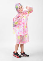 Mars Infiniti Graphic Print Girls PVC Raincoat (Yellow, Pink)