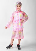 Mars Infiniti Graphic Print Girls PVC Raincoat (Yellow, Pink)