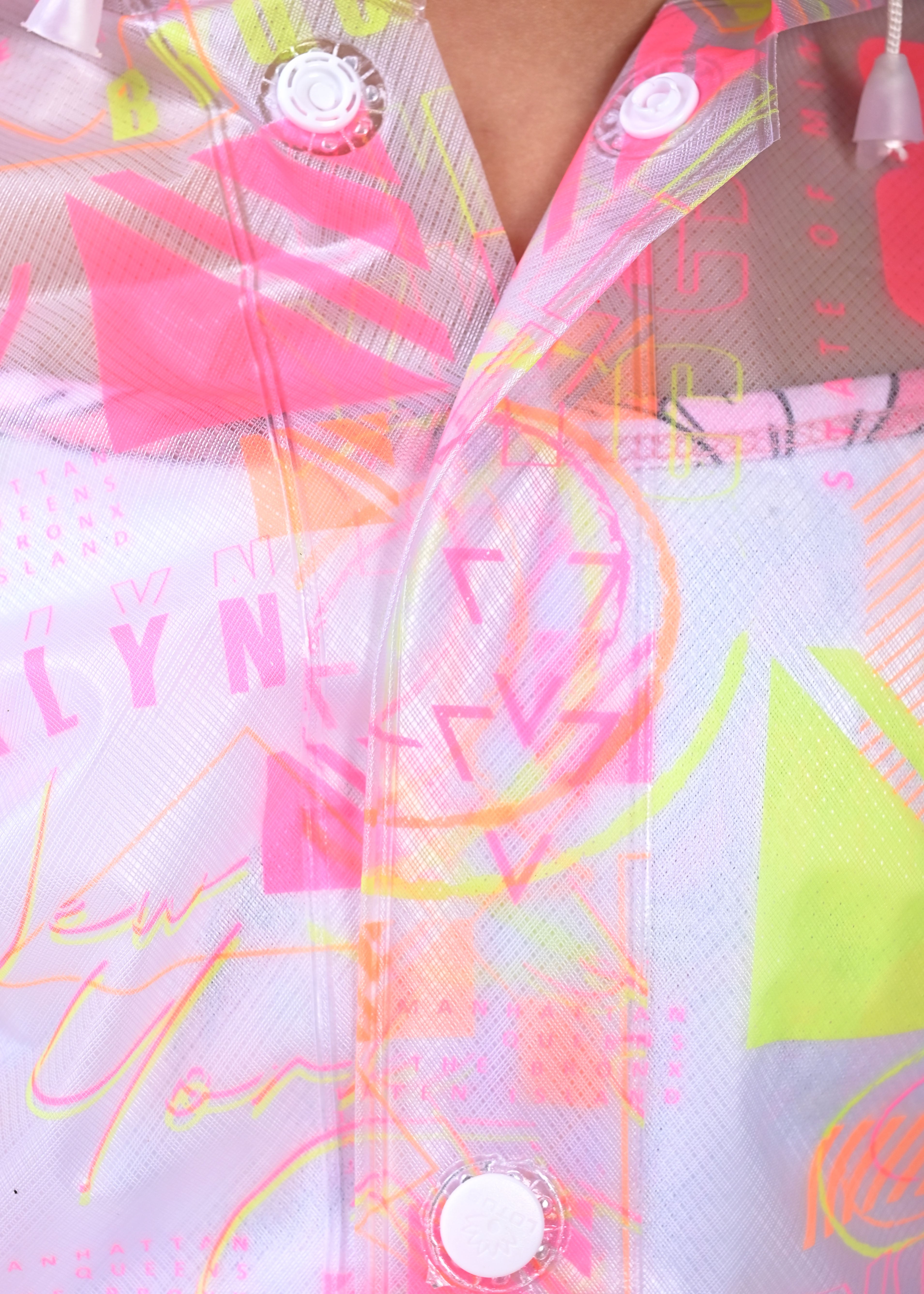 Mars Infiniti Graphic Print Girls PVC Raincoat (Yellow, Pink)