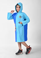 Mars Infiniti Self DesignTwin Color Girls PVC Plastic Raincoat (Blue)