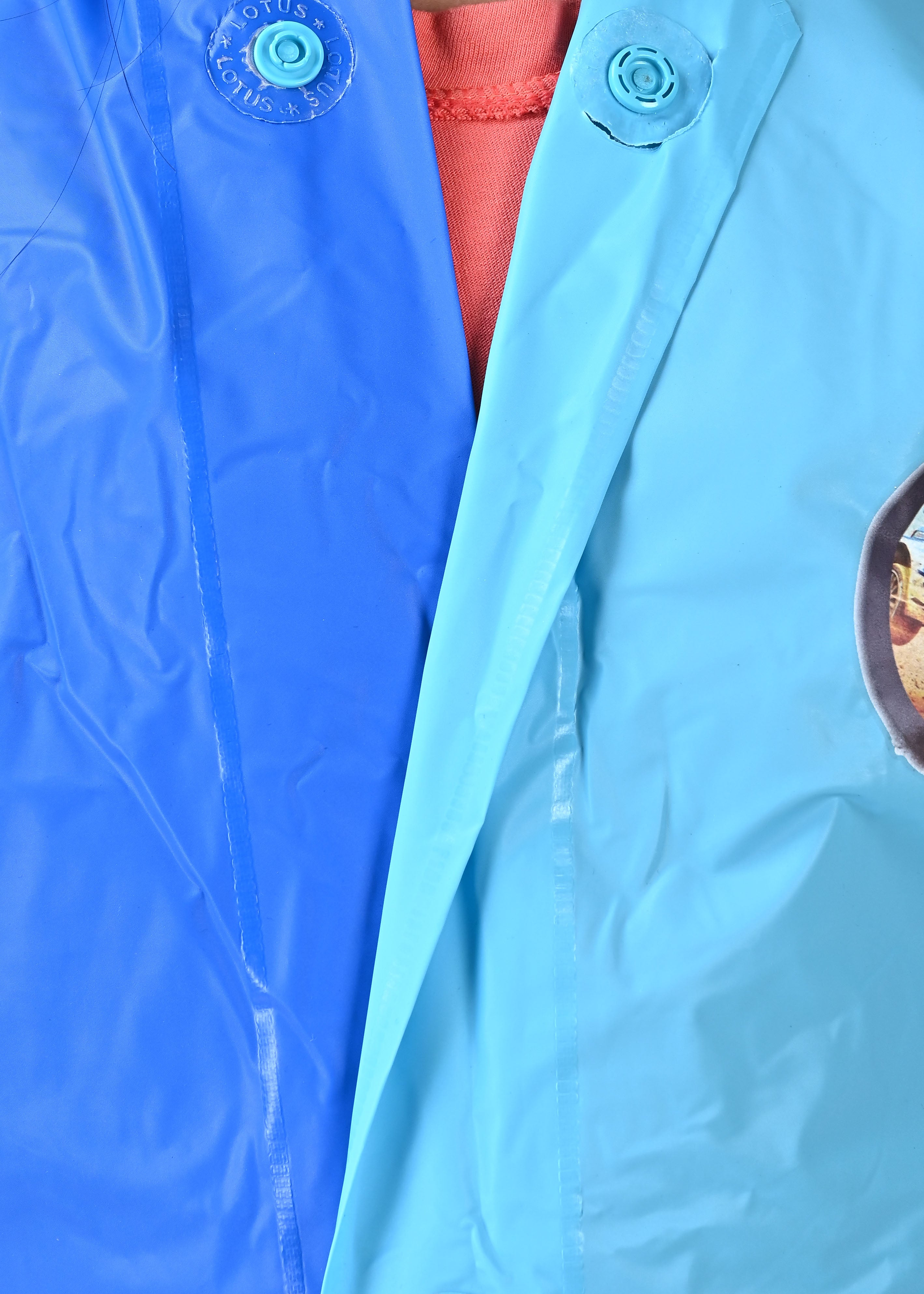 Mars Infiniti Self DesignTwin Color Girls PVC Plastic Raincoat (Blue)