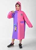 Mars Infiniti Self DesignTwin Color Girls PVC Plastic Raincoat (Pink)