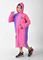 Mars Infiniti Self DesignTwin Color Girls PVC Plastic Raincoat (Pink)