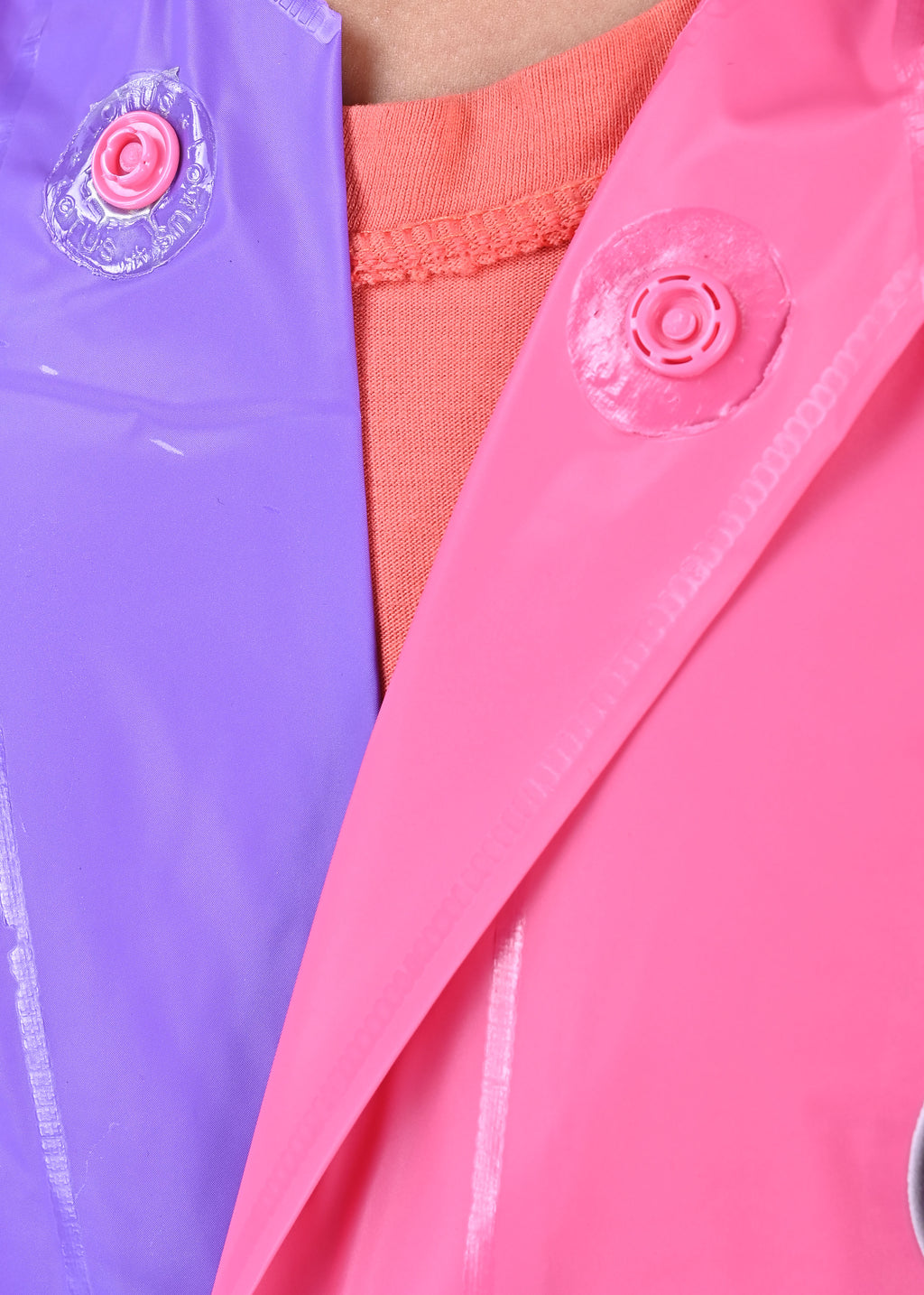 Mars Infiniti Self DesignTwin Color Girls PVC Plastic Raincoat (Pink)