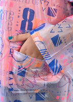 Mars Infiniti Graphic Print Girls PVC Raincoat (Blue, Pink)