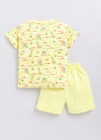 Mars Infiniti Baby Boys & Baby Girls Casual T-shirt Shorts (Yellow)