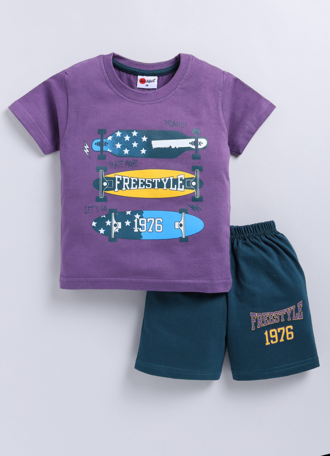 Mars Infiniti Boys Pure Cotton Half Sleeve T-shirt & Shorts Set