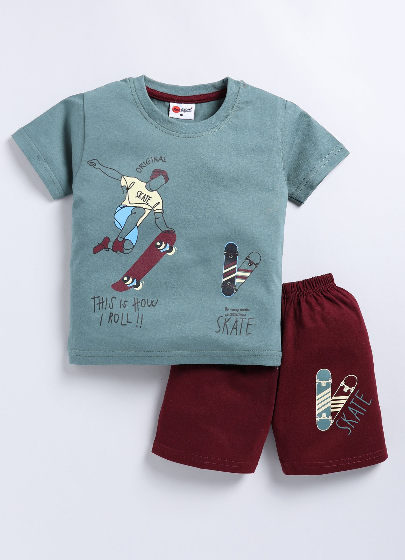 Mars Infiniti Boys Pure Cotton Half Sleeve T-shirt & Shorts Set