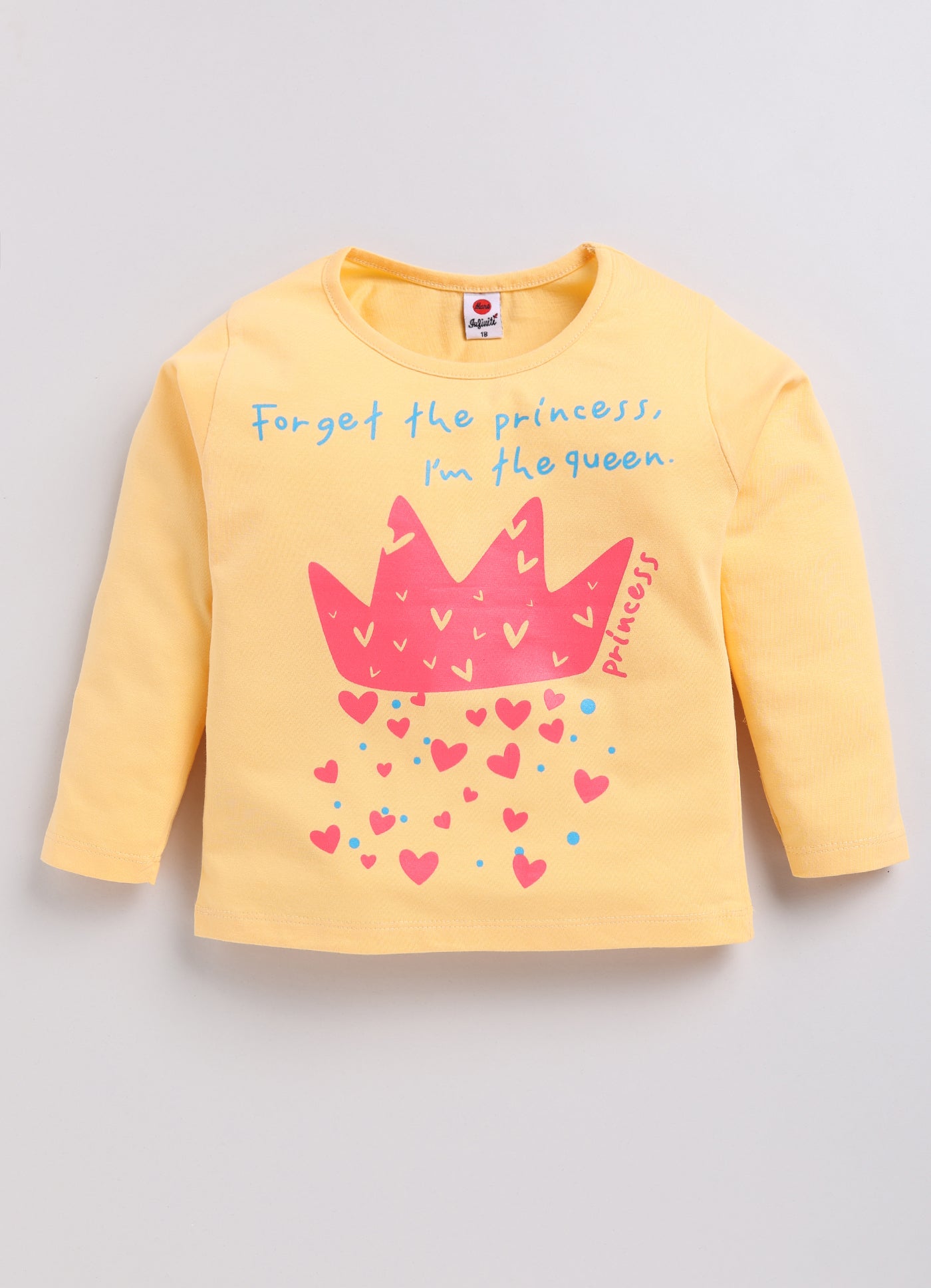 Mars Infiniti Girls Printed Pure Cotton Regular T Shirt (Yellow, Pack of 1)
