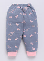 Mars Infiniti Boys Casual T-shirt Track Pants (deep blue, Light Pink)