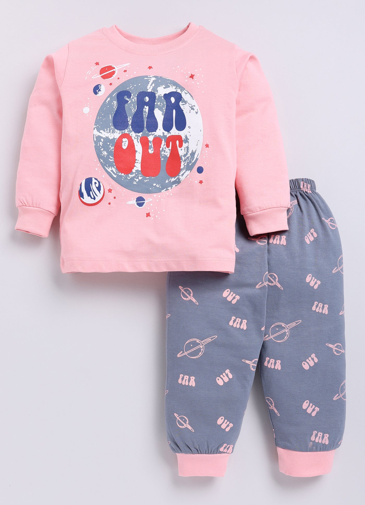 Mars Infiniti Boys Casual T-shirt Track Pants (deep blue, Light Pink)