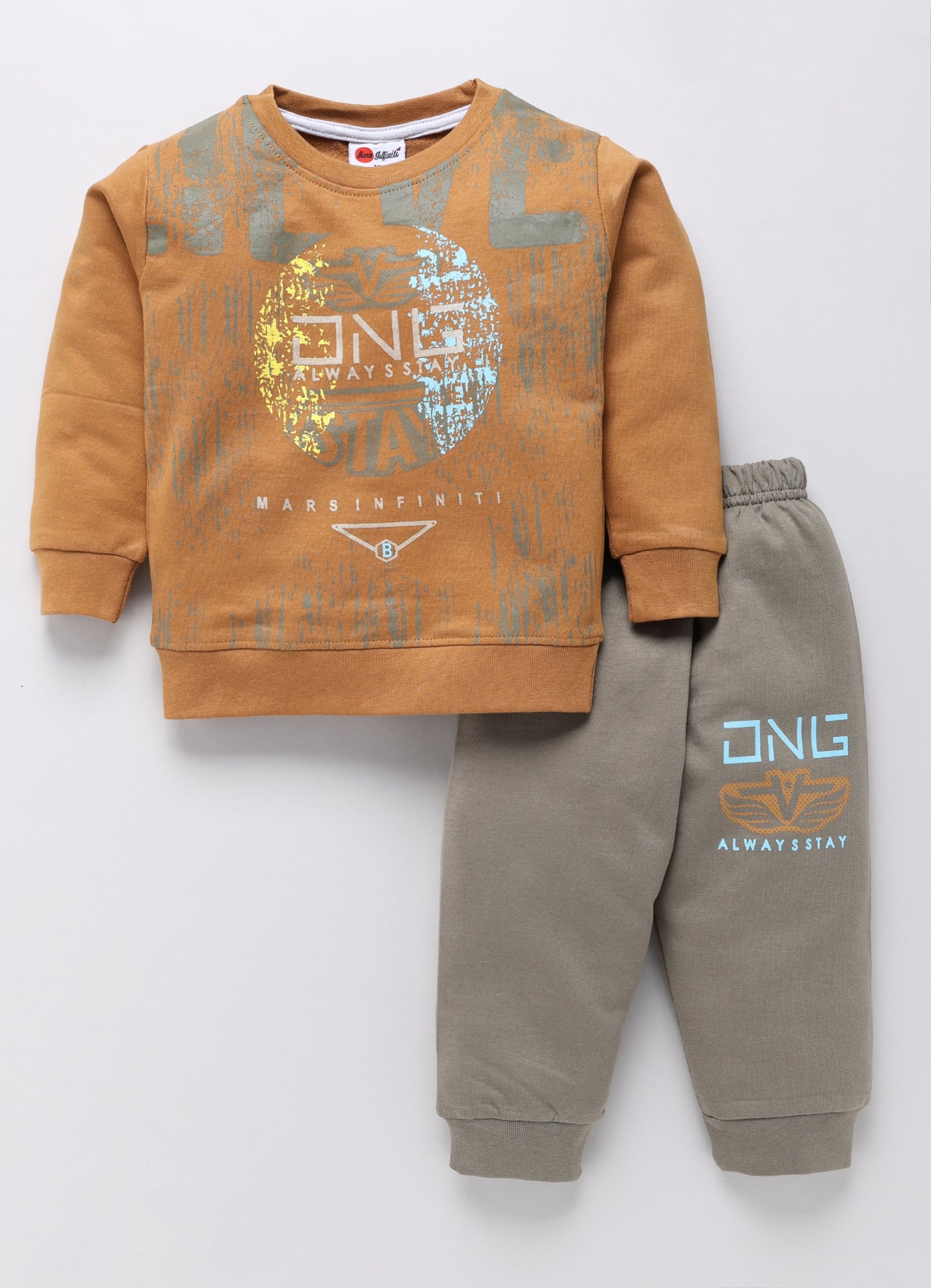 Mars Infiniti Boys & Girls Casual Sweatshirt Track Pants (Brown, Purple)