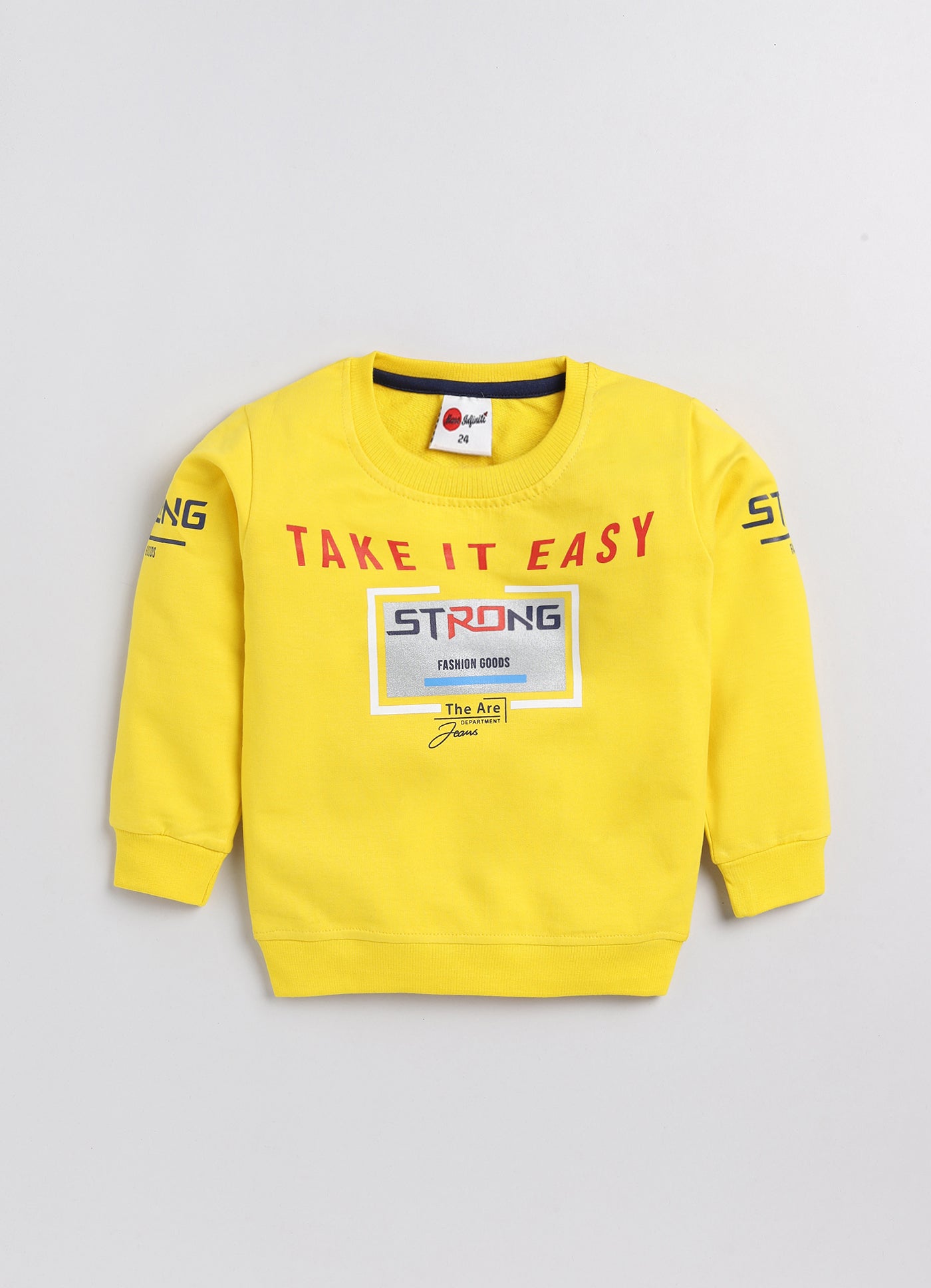 Mars Infiniti Full Sleeves Roundneck Winter Sweatshirt, Pack of 2, Yellow, Rust