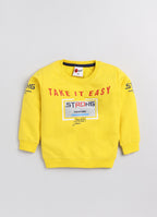 Mars Infiniti Full Sleeve Printed Baby Boys & Baby Girls Sweatshirt (Yellow)