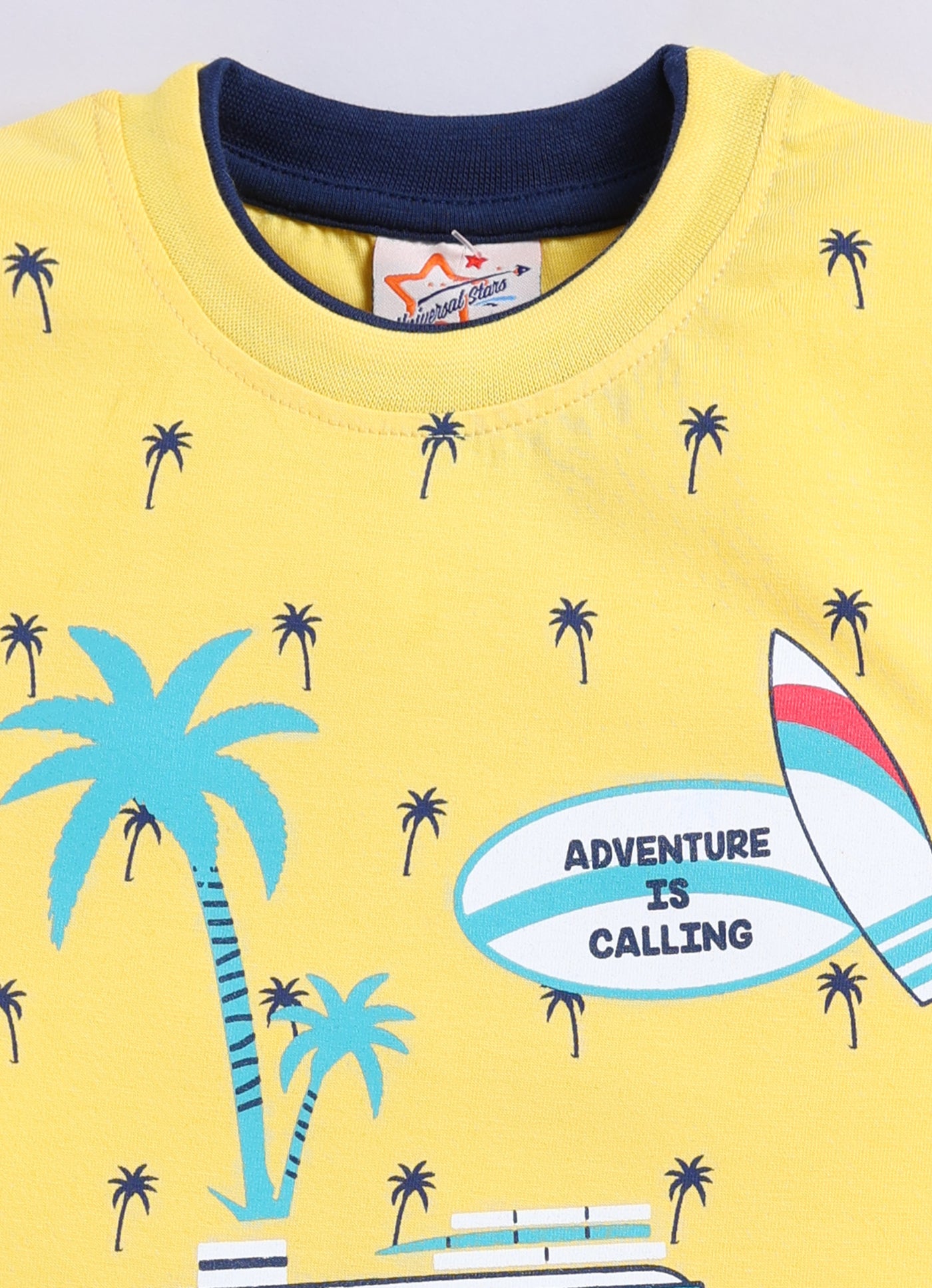 Mars Infiniti Pure Cotton Back Printed Sleeveless T-Shirt and Half Pant Set for Boys Kids| Kids boys tshirt and half pant set| Coordinated Set for Unisex kids|Yellow