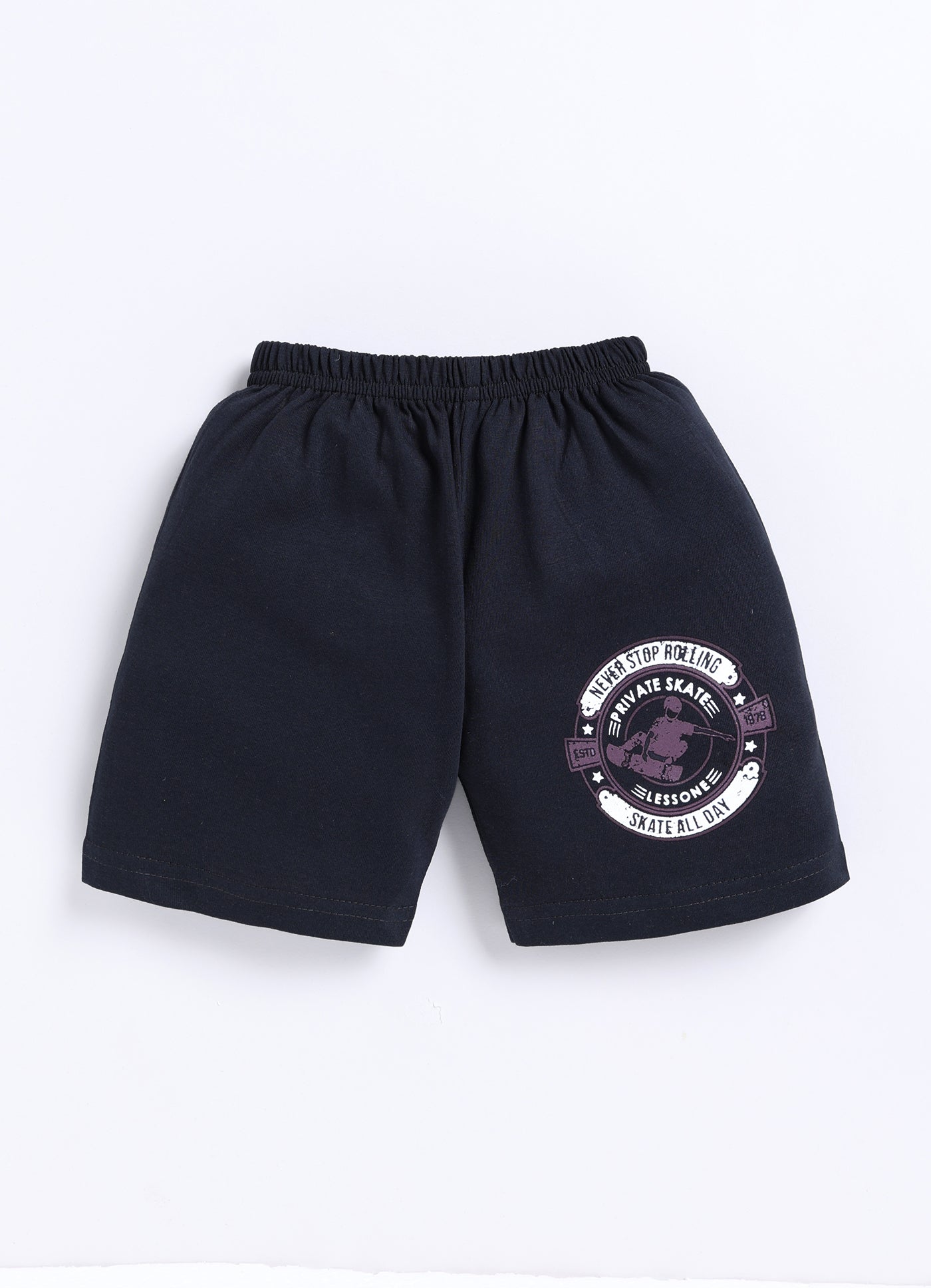 Mars Infiniti Pure Cotton Back Printed Half Sleeves T-Shirt and Half Pant Set for Boys Kids| Kids boys tshirt and half pant set| Coordinated Set for Unisex kids|Purple