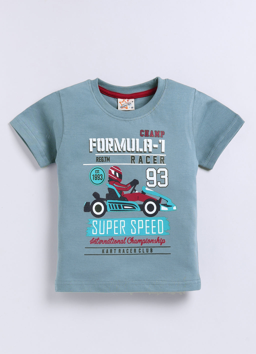 Mars Infiniti Pure Cotton Back Printed Half Sleeves T-Shirt and Half Pant Set for Boys Kids| Kids boys tshirt and half pant set| Coordinated Set for Unisex kids|Grey