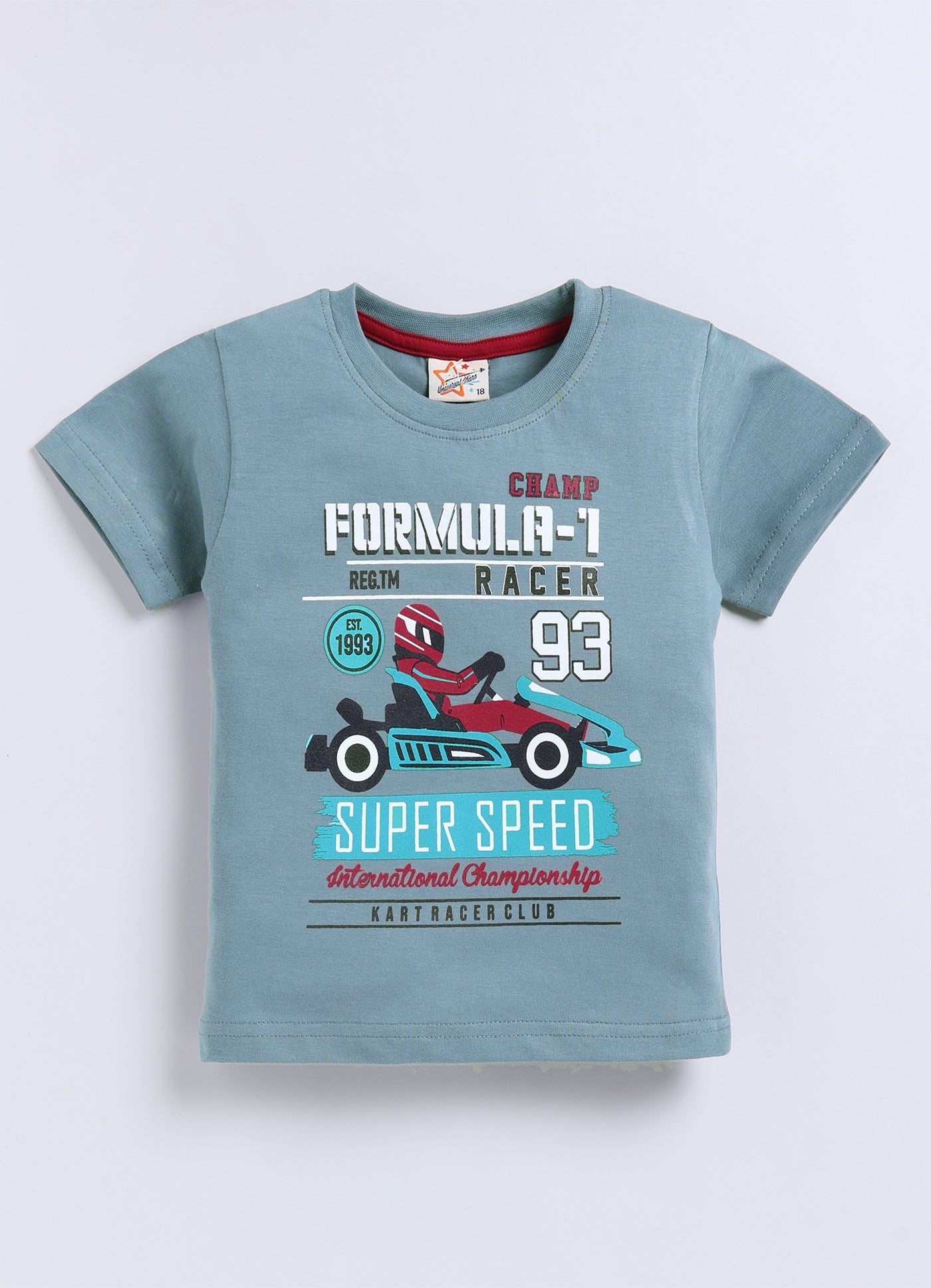 Mars Infiniti Pure Cotton Back Printed Half Sleeves T-Shirt and Half Pant Set for Boys Kids| Kids boys tshirt and half pant set| Coordinated Set for Unisex kids|Grey