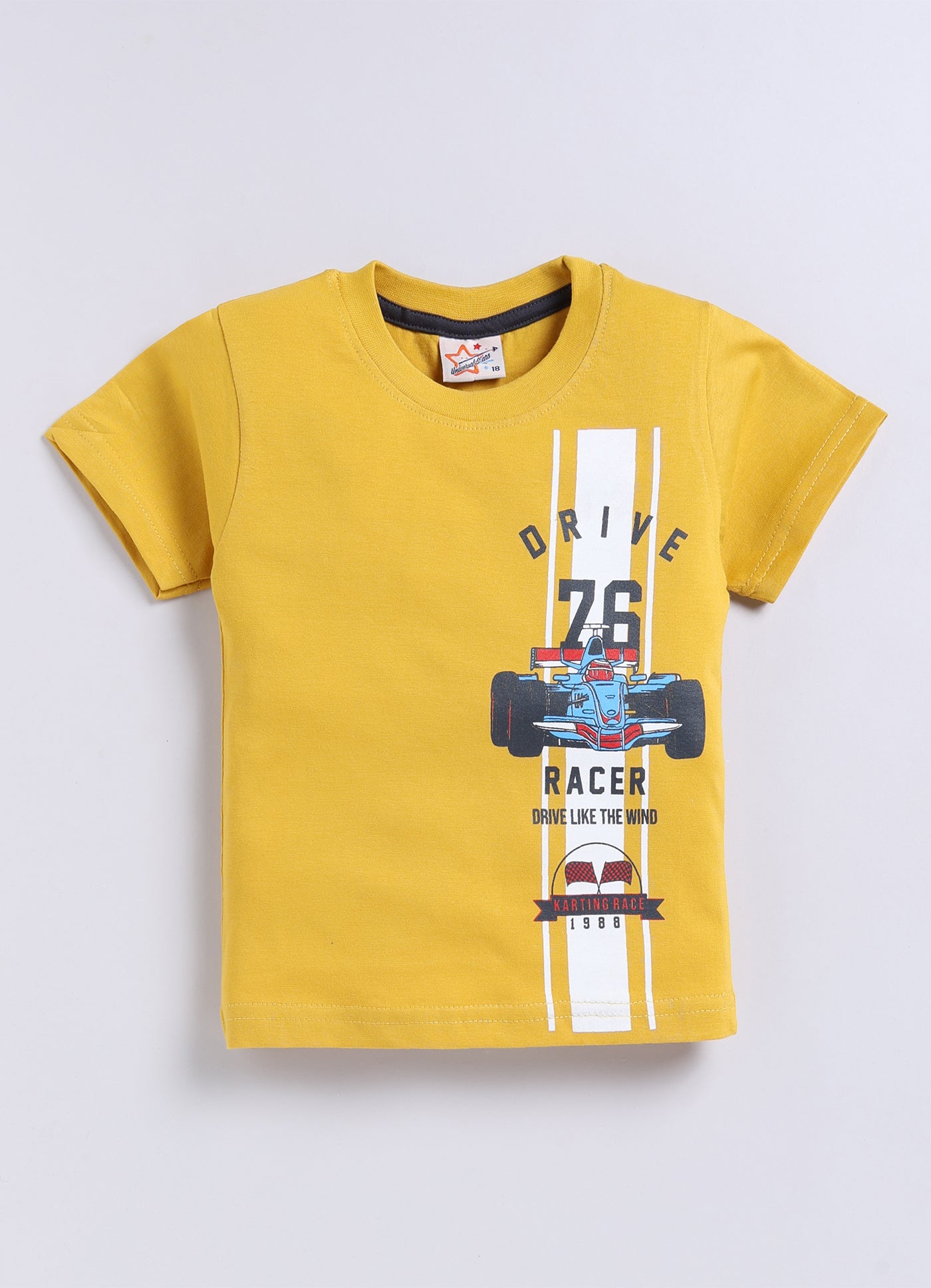 Mars Infiniti Pure Cotton Back Printed Half Sleeves T-Shirt and Half Pant Set for Boys Kids| Kids boys tshirt and half pant set| Coordinated Set for Unisex kids|Mustard