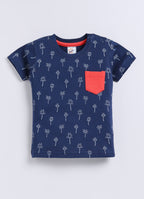 Mars Infiniti Pure Cotton Shoulder Button T-Shirt and Half Pant Set for Baby Boys|Infant tshirt and half pant set| Coordinated Set for Unisex kids|Navy Blue