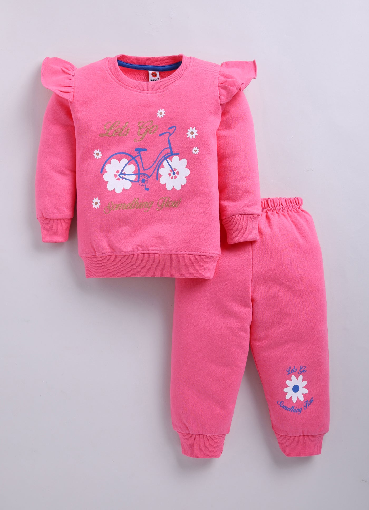 Mars Infiniti Girls Casual Sweatshirt and Track Pants (Deep Pink)