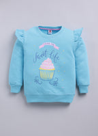 Mars Infiniti Girls Casual Sweatshirt and Track Pants (Sky Blue)